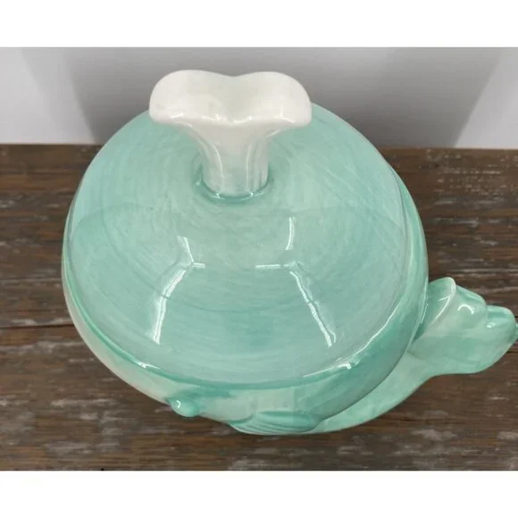 Port Phillip Shore Line Teal Whale Ceramic Cookie Jar Salt Water Marine Mammals - Picture 5 of 10